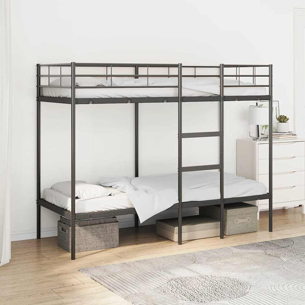 Etagenbett Schwarz 75x190 cm Stahl