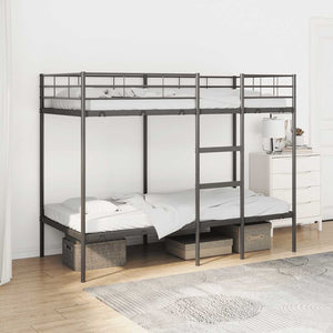 Etagenbett Schwarz 90x190 cm Stahl