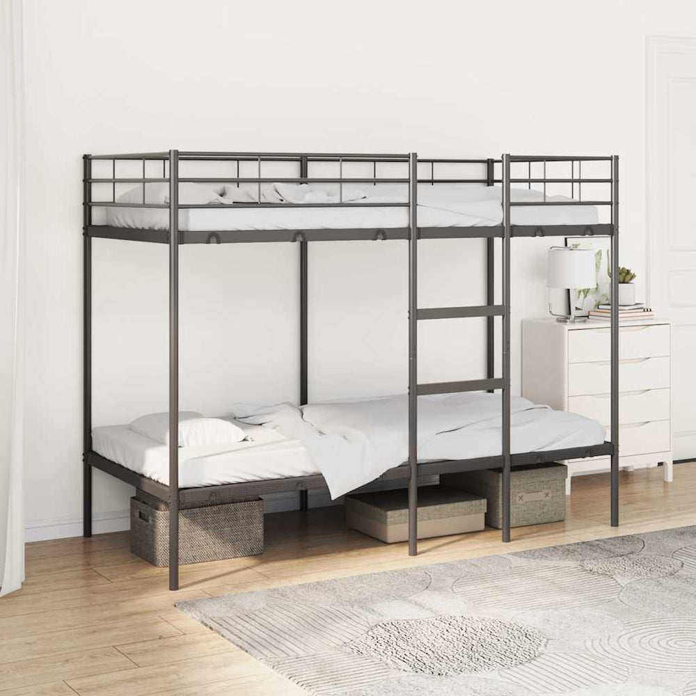 Etagenbett Schwarz 90x200 cm Stahl