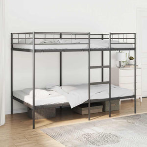Schwarzes Etagenbett 107x203 cm Stahl