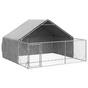 vidaXL Chenil extérieur avec enclos 3x3x1,9 m Acier galvanisé