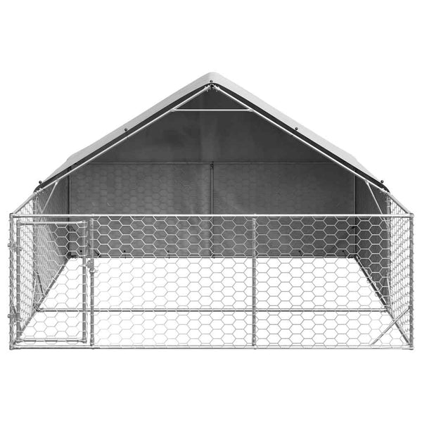 vidaXL Chenil extérieur avec enclos 3x3x1,9 m Acier galvanisé