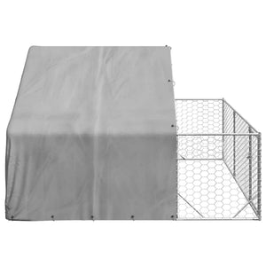 vidaXL Chenil extérieur avec enclos 3x3x1,9 m Acier galvanisé