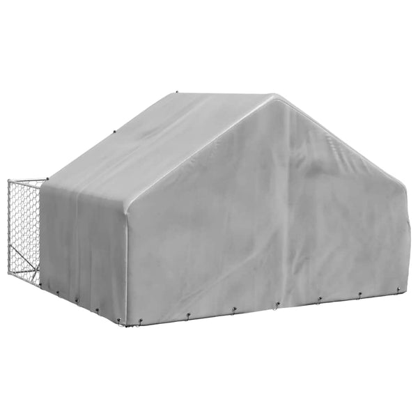 vidaXL Chenil extérieur avec enclos 3x3x1,9 m Acier galvanisé