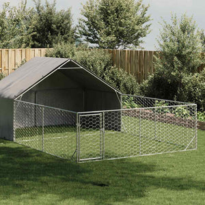 Verzinkter Outdoor-Hundezwinger mit Auslauf
