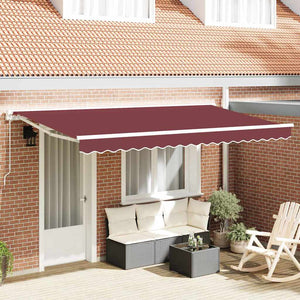 vidaXL Toile de rechange pour store banne bordeaux 4 x 2 m polyester