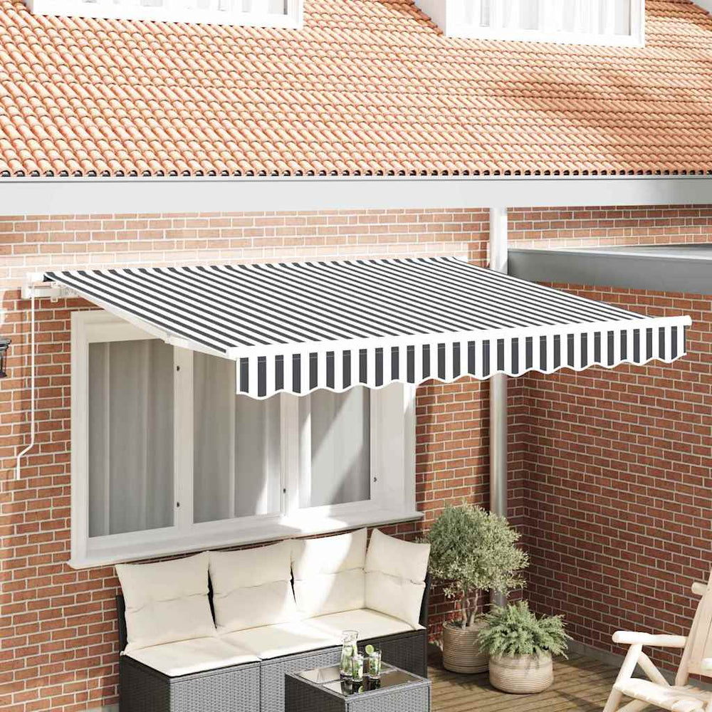 Markisenstoff Anthrazit/Weiß 3,5x2m