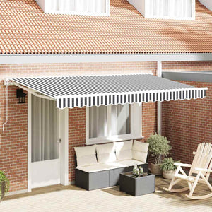 vidaXL Awning Replacement Fabric Anthracite and White 4 x 2 m Polyester