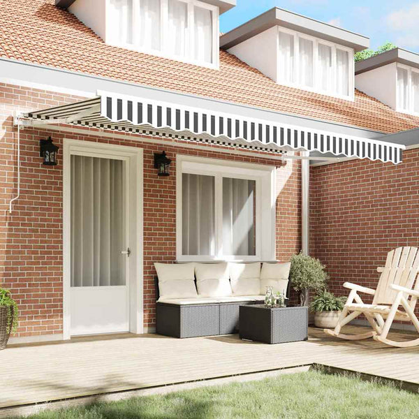 vidaXL Awning Replacement Fabric Anthracite and White 4 x 2 m Polyester
