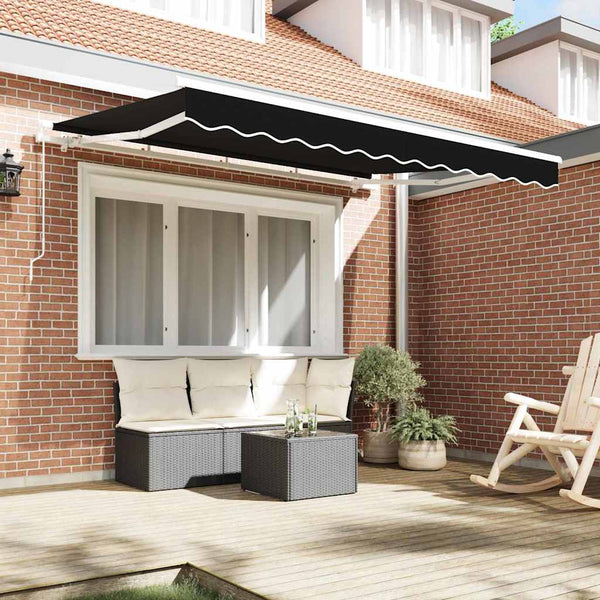 vidaXL Toile de rechange pour store banne Noir 3,5 x 2,5 m Polyester