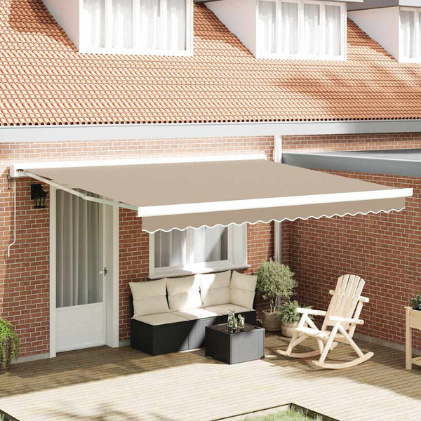vidaXL Toile de store de remplacement Beige 380 x 345 cm Polyester