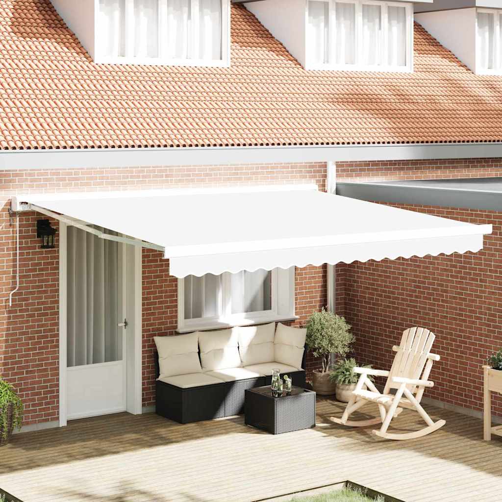 vidaXL Toile de store de remplacement Blanc 4 x 3,5 m Polyester