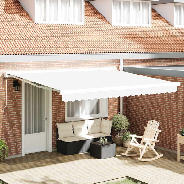 vidaXL Toile de store de remplacement Blanc 4 x 3,5 m Polyester
