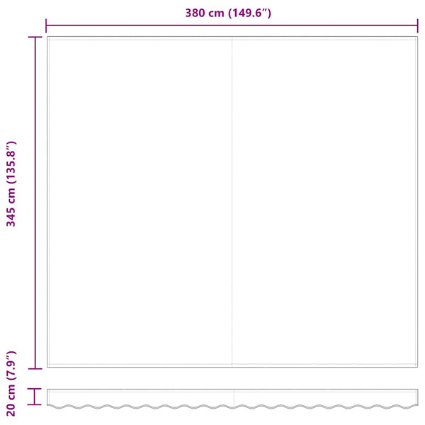 vidaXL Toile de store de remplacement Blanc 4 x 3,5 m Polyester