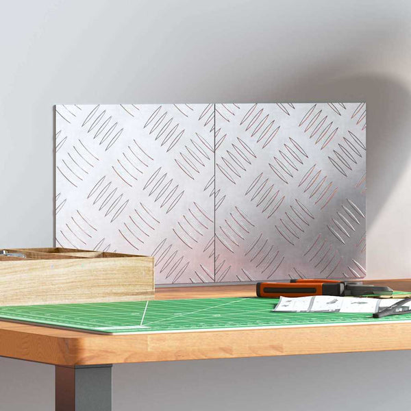 Quadratische Treppenstufen Silber 2er Set
