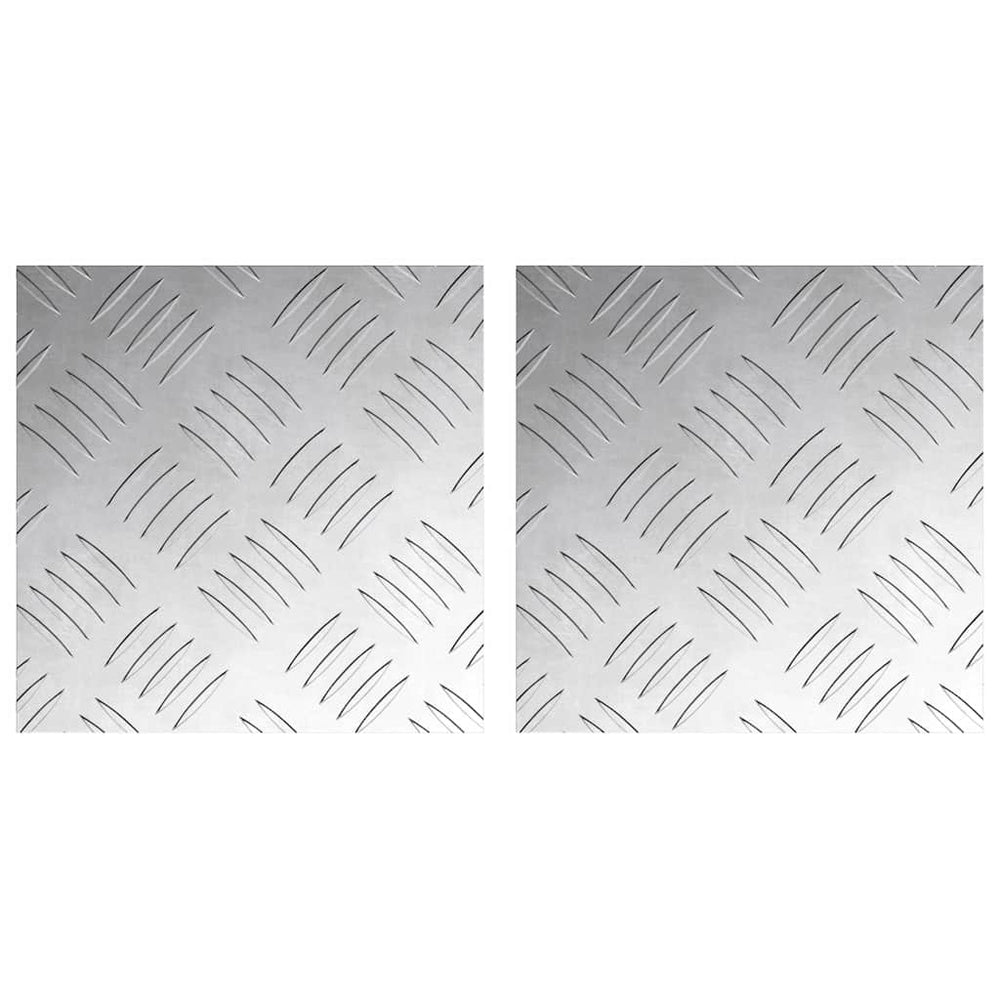Quadratische Treppenstufen Silber 2er Set