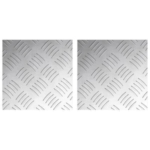 Quadratische Treppenstufen Silber 2er Set