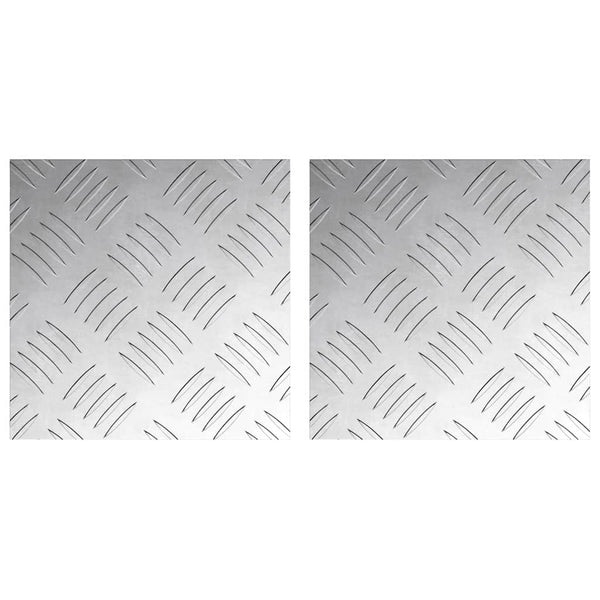 Quadratische Treppenstufen Silber 2er Set
