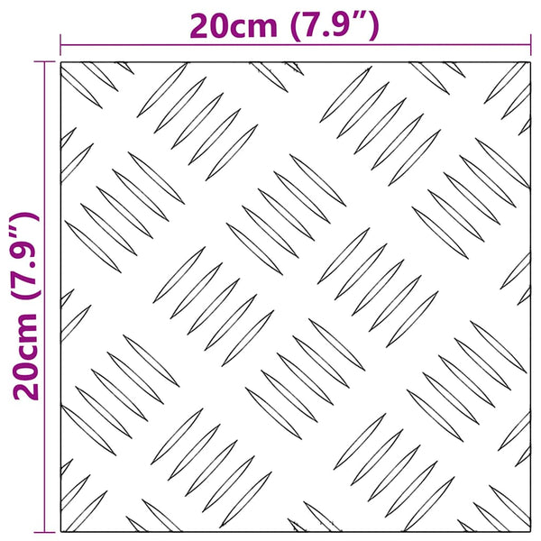 Quadratische Treppenstufen Silber 2er Set