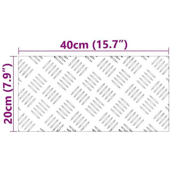 Treppenstufen Rechtwinklig Silber 40x20cm 2er Set