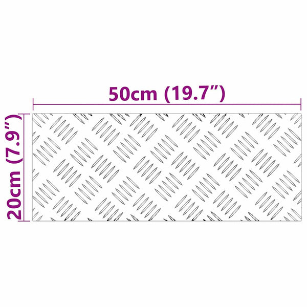 Aluminium Treppenstufen Silber 50x20cm 2er Set