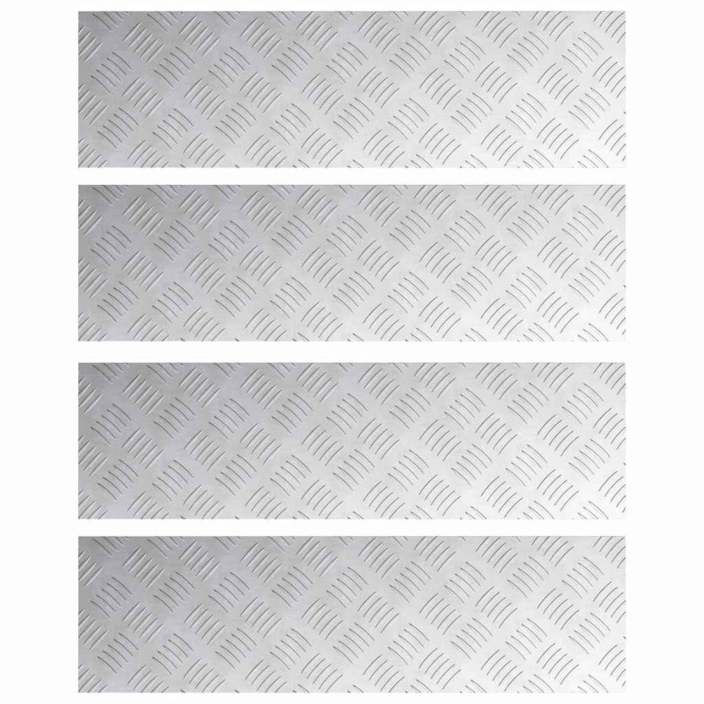 Aluminium Treppenstufen Silber 70x20cm 4er Set