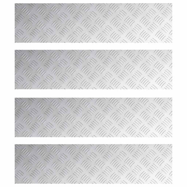 Treppenstufen Rechtwinklig Silber 80x20cm 4er Set