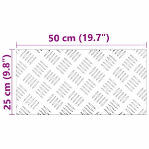Treppenstufen Rechtwinklig Silber 50x25cm, 2er Set