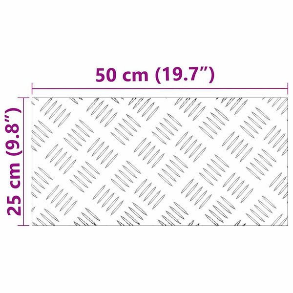 Treppenstufen Rechtwinklig Silber 50x25cm, 2er Set