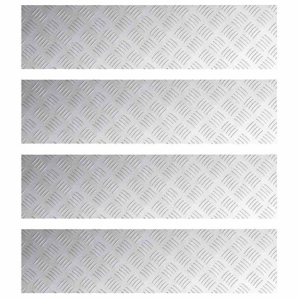 Aluminium Treppenstufen Silber 100x25cm, 4er Set