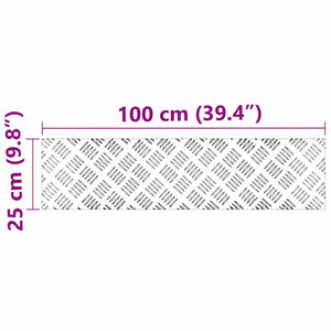 Aluminium Treppenstufen Silber 100x25cm, 4er Set