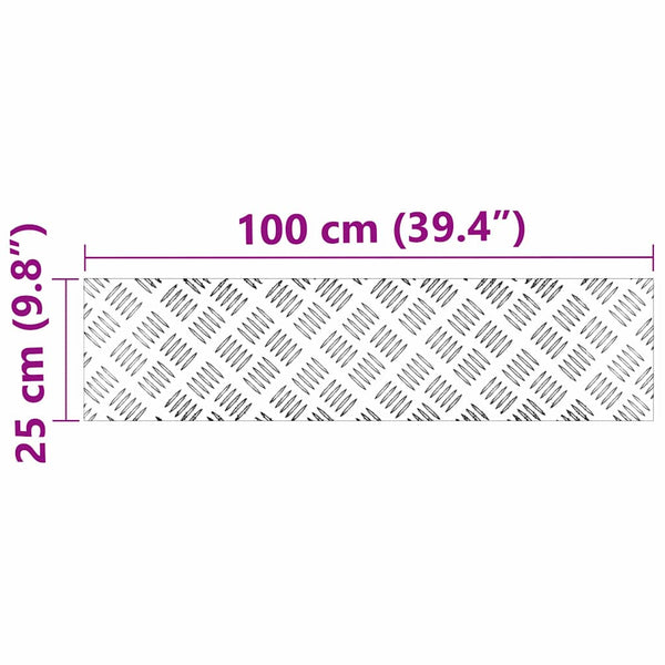 Aluminium Treppenstufen Silber 100x25cm, 4er Set