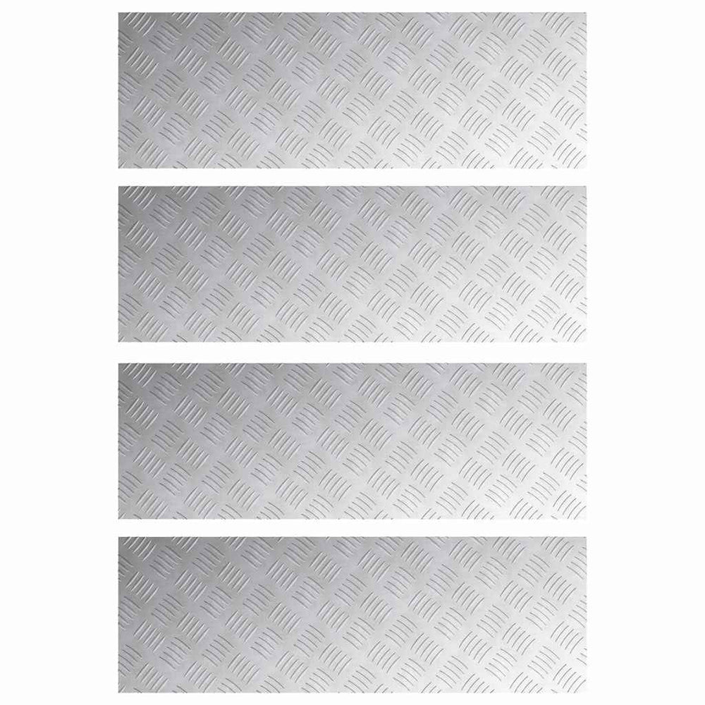 Treppenstufen Rechtwinklig Silber 90x30cm, 4er Set