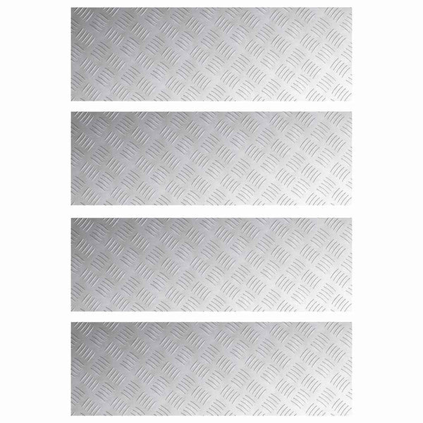 Treppenstufen Rechtwinklig Silber 90x30cm, 4er Set