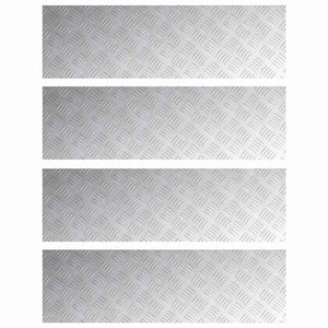 Treppenstufen Rechtwinklig Silber 100x30cm 4er Set