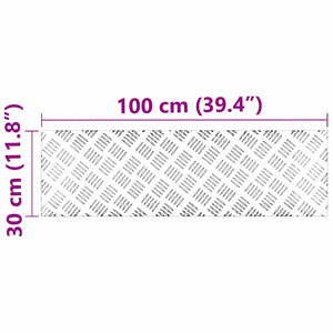 Treppenstufen Rechtwinklig Silber 100x30cm 4er Set