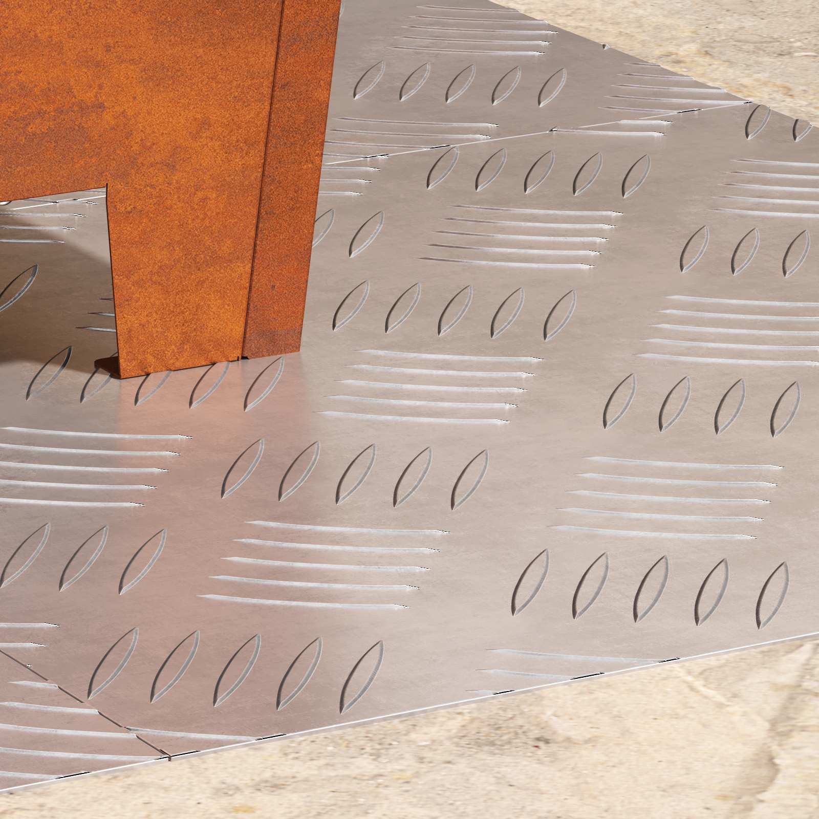 Treppenstufen Quadratisch Silber 40x40cm 4er Set