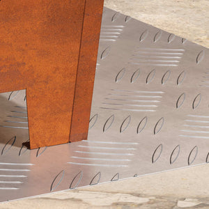 Treppenstufen Silber 50x40cm 2er Set