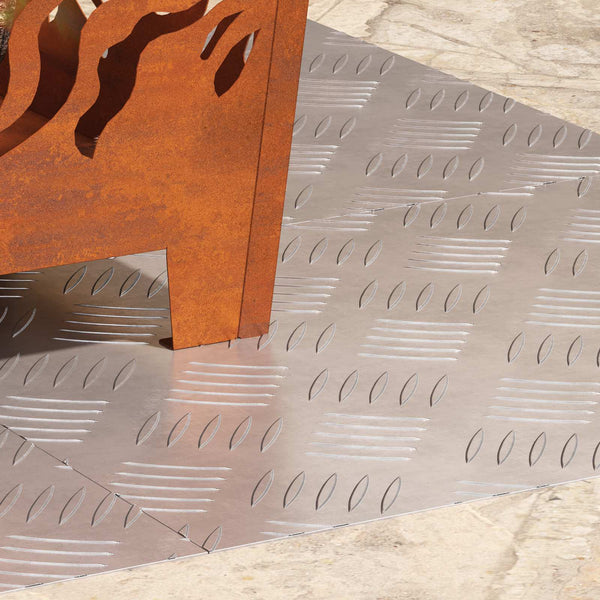 Treppenstufe Rechtwinklig Silber 50x40cm 4er Set
