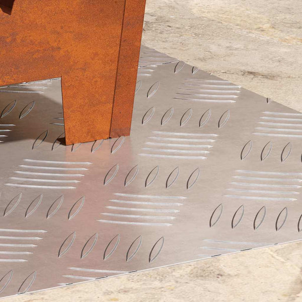 Treppenstufen Rechtwinklig Silber 60x40cm, 2er Set