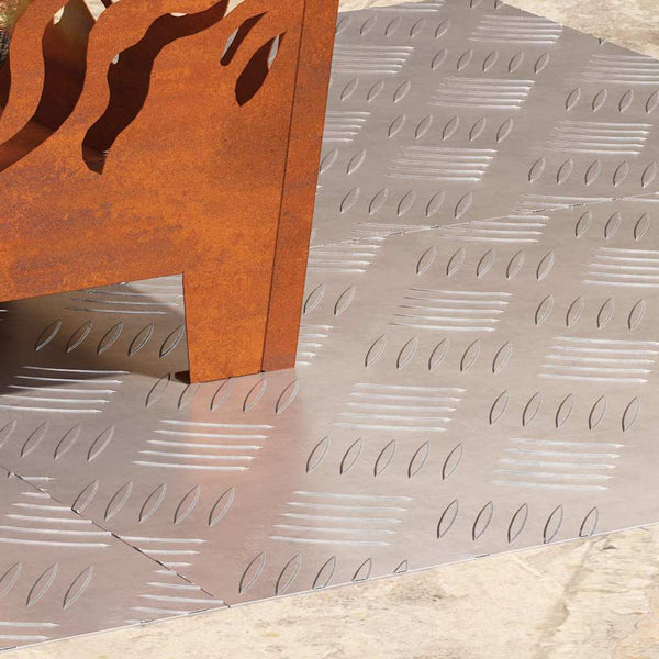 Aluminium Treppenstufen Silber 60x40cm 4er-Set