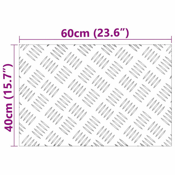 Aluminium Treppenstufen Silber 60x40cm 4er-Set