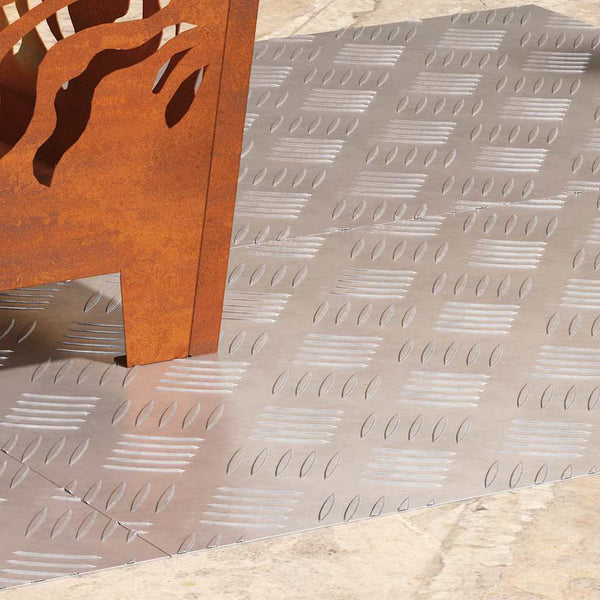 Treppenstufe Rechtwinklig Silber 70x40cm 4er Set