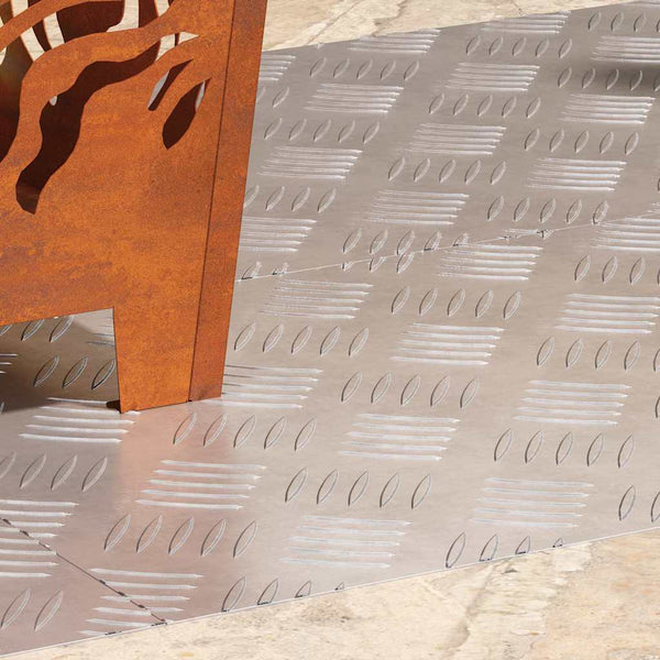 Treppenstufen Rechtwinklig Silber 80x40cm 4er Set