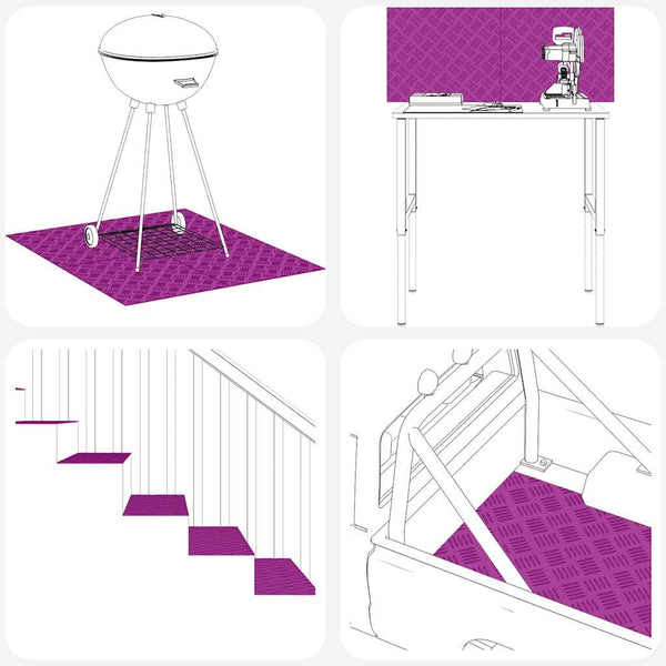 Rechtwinklige Treppenstufen Silber 90x40cm 2er Set