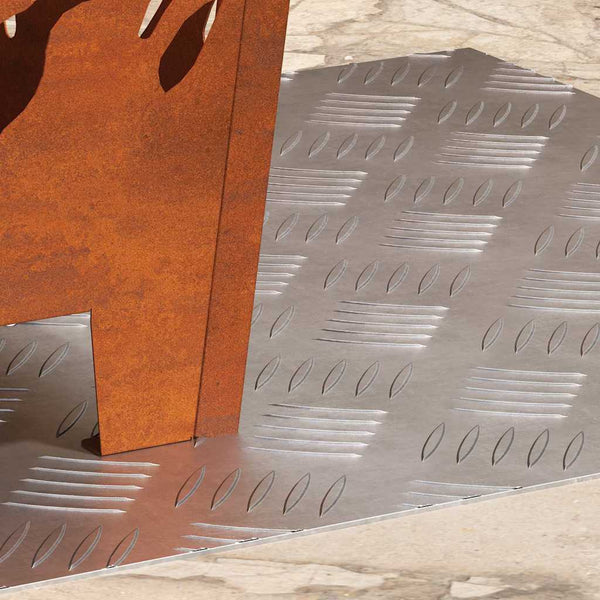 Quadratische Treppenstufen Silber 50x50cm 2er Set
