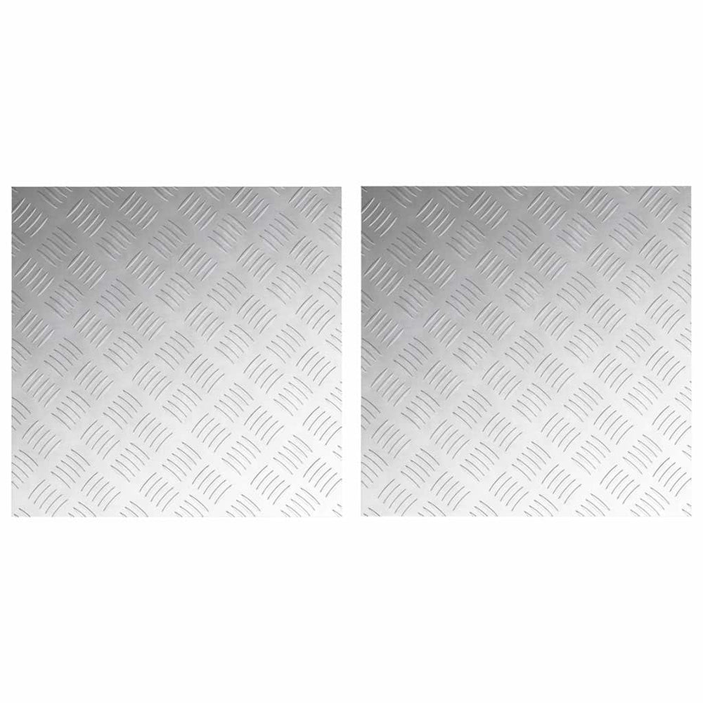 Quadratische Treppenstufen Silber 50x50cm 2er Set