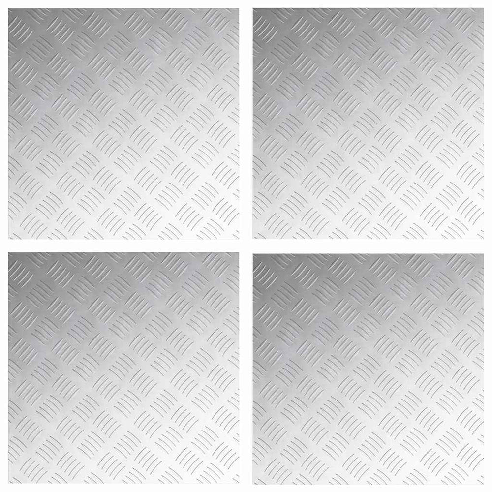 Quadratische Treppenstufen Silber 50x50cm, 4er Set