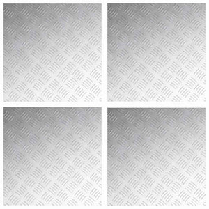 Quadratische Treppenstufen Silber 50x50cm, 4er Set
