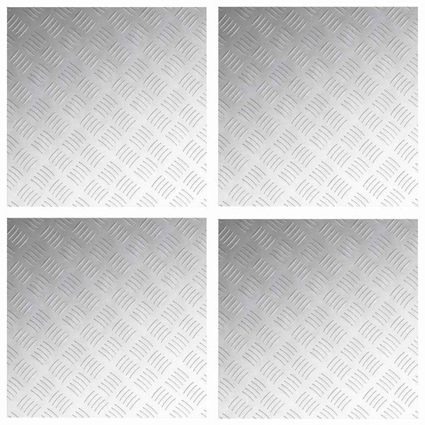 Quadratische Treppenstufen Silber 50x50cm, 4er Set